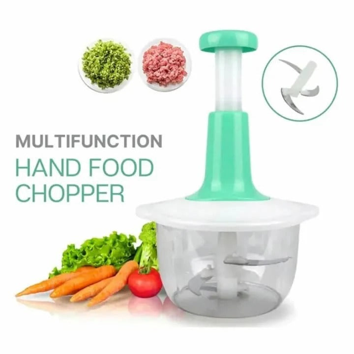 1.5L Manual Food Chopper – Speedy Hand Press Vegetable & Fruit Cutter - Plastic Body