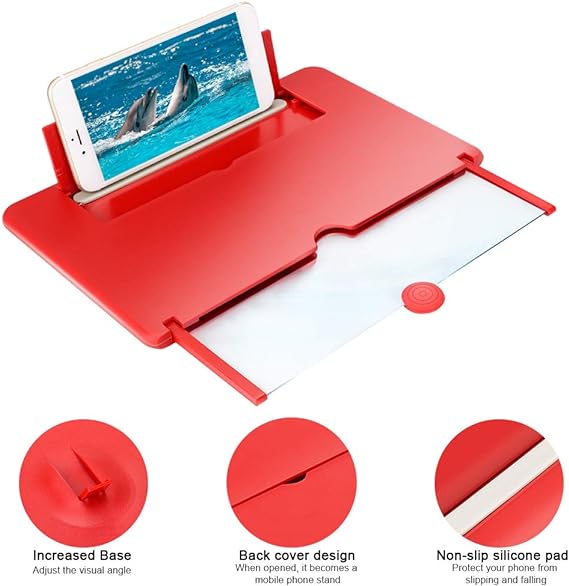 3D HD Mobile Screen Magnifier – Foldable Phone Stand for Eye Comfort & Big-Screen Viewing