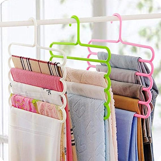 5-Layer Space Saving Clothes Hanger – Multi-Purpose Organizer for Pants, Scarves & Towels