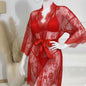 3 Piece Net Gown Set with Bra & Panty | Soft Lace Robe Lingerie | Free Size