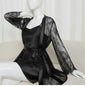 Soft Lace Robe & Silk Inner – 2 Piece Transparent Net Gown Set | Free Size