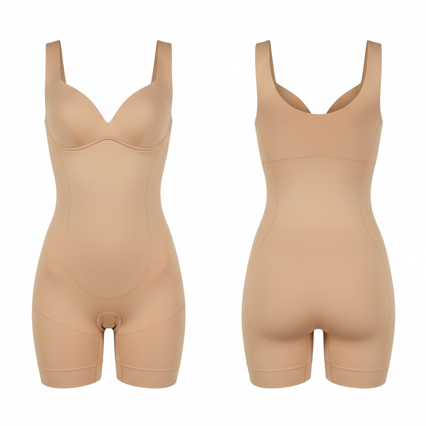 Shapewear Bodysuit for Women | Seamless Tummy Control Mid-Thigh Body Shaper