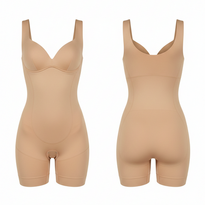 Shapewear Bodysuit for Women | Seamless Tummy Control Mid-Thigh Body Shaper