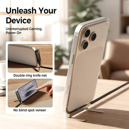 2-In-1 Invisible Holder Charger Cable With Stand | Nylon Braided USB C To USB C Cable 1.5M | 240W Fast Charging Cord For Smartphones, Tablets & Laptops
