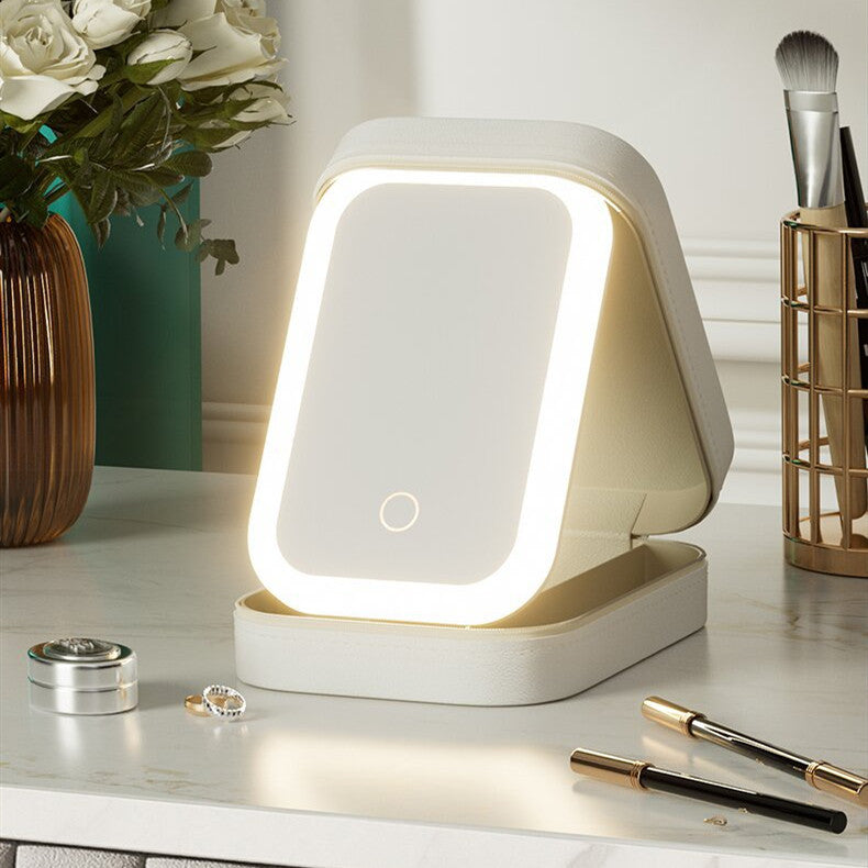 Makeup Storage Box With LED Mirror
