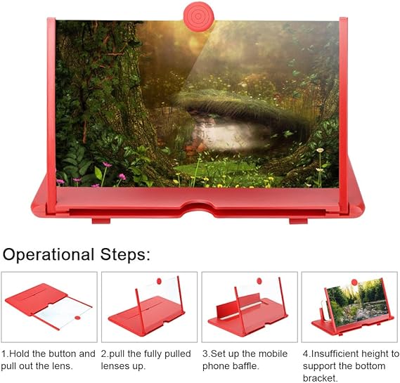 3D HD Mobile Screen Magnifier – Foldable Phone Stand for Eye Comfort & Big-Screen Viewing