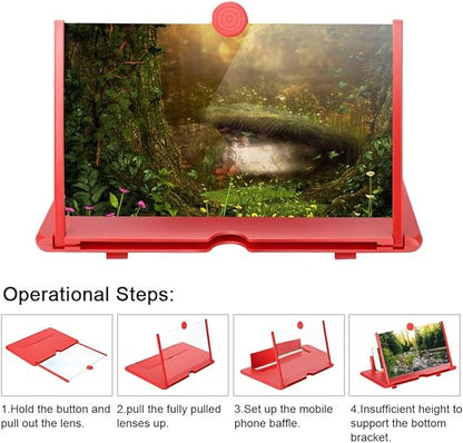 3D HD Mobile Screen Magnifier – Foldable Phone Stand for Eye Comfort & Big-Screen Viewing