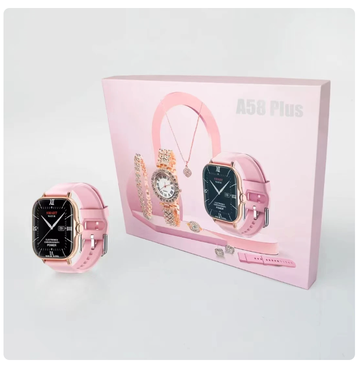 A58 Smart Watch Ultimate Gift Pack – Watch + Jewelry
