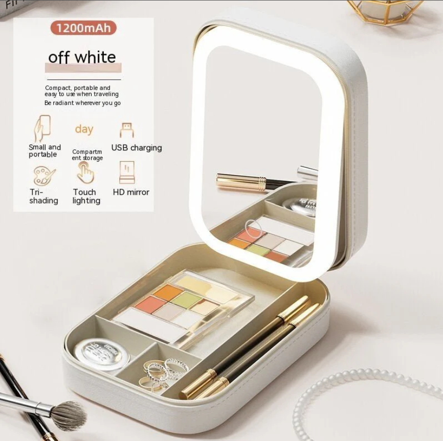 Makeup Storage Box With LED Mirror