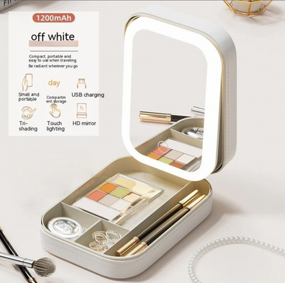 Makeup Storage Box With LED Mirror