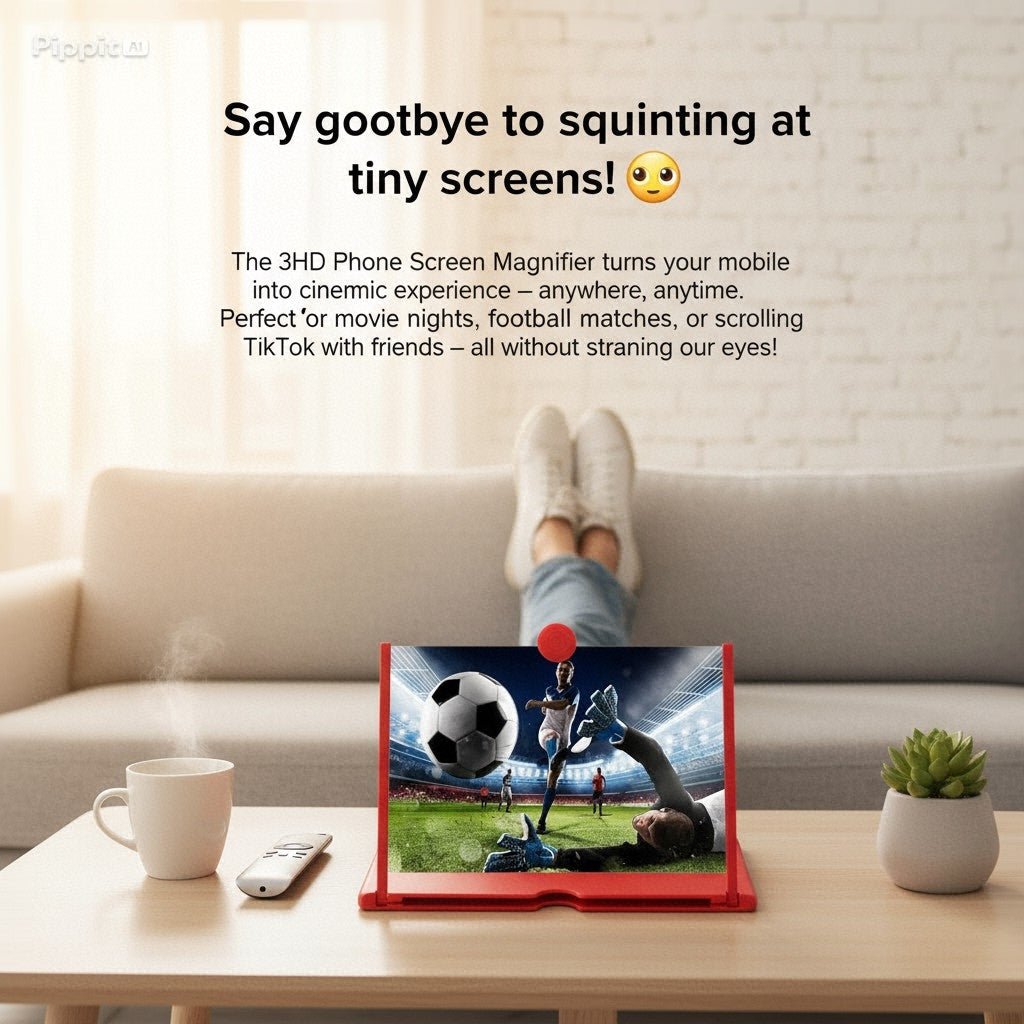 3D HD Mobile Screen Magnifier – Foldable Phone Stand for Eye Comfort & Big-Screen Viewing